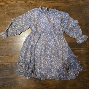 Floral Blue Kids Dress